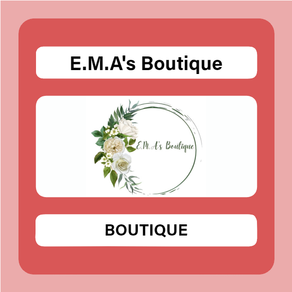 Advertisement for E.M.A's Boutique / Publicidad de E.M.A's Boutique